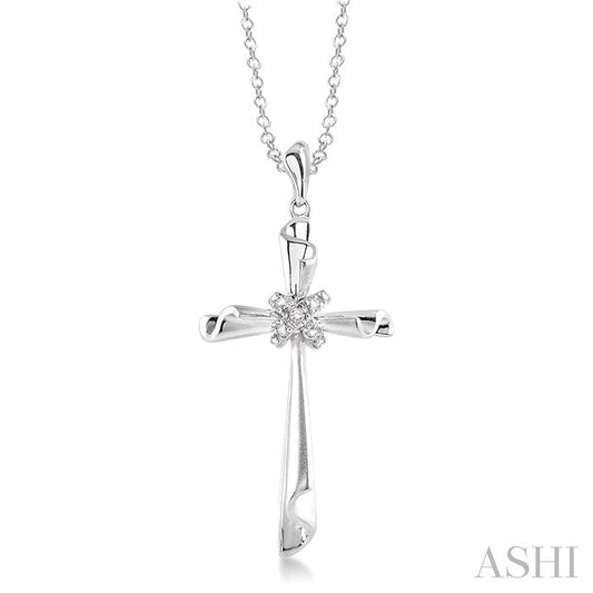 Silver Diamond Cross Pendant