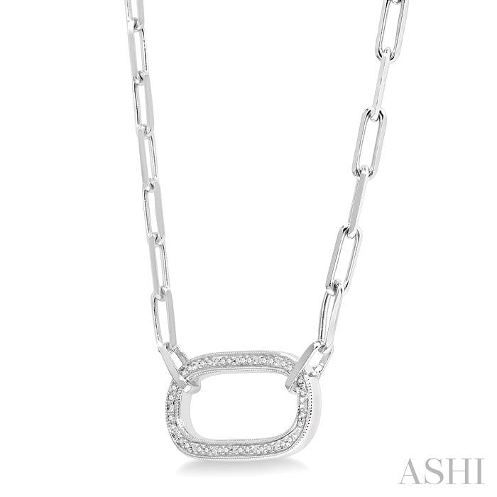 Silver Diamond Paperclip Necklace
