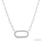 Silver Diamond Paperclip Necklace
