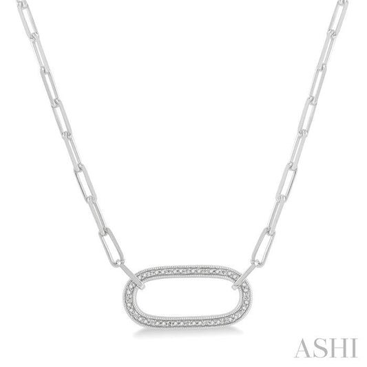 Silver Diamond Paperclip Necklace