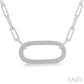 Silver Diamond Paperclip Necklace