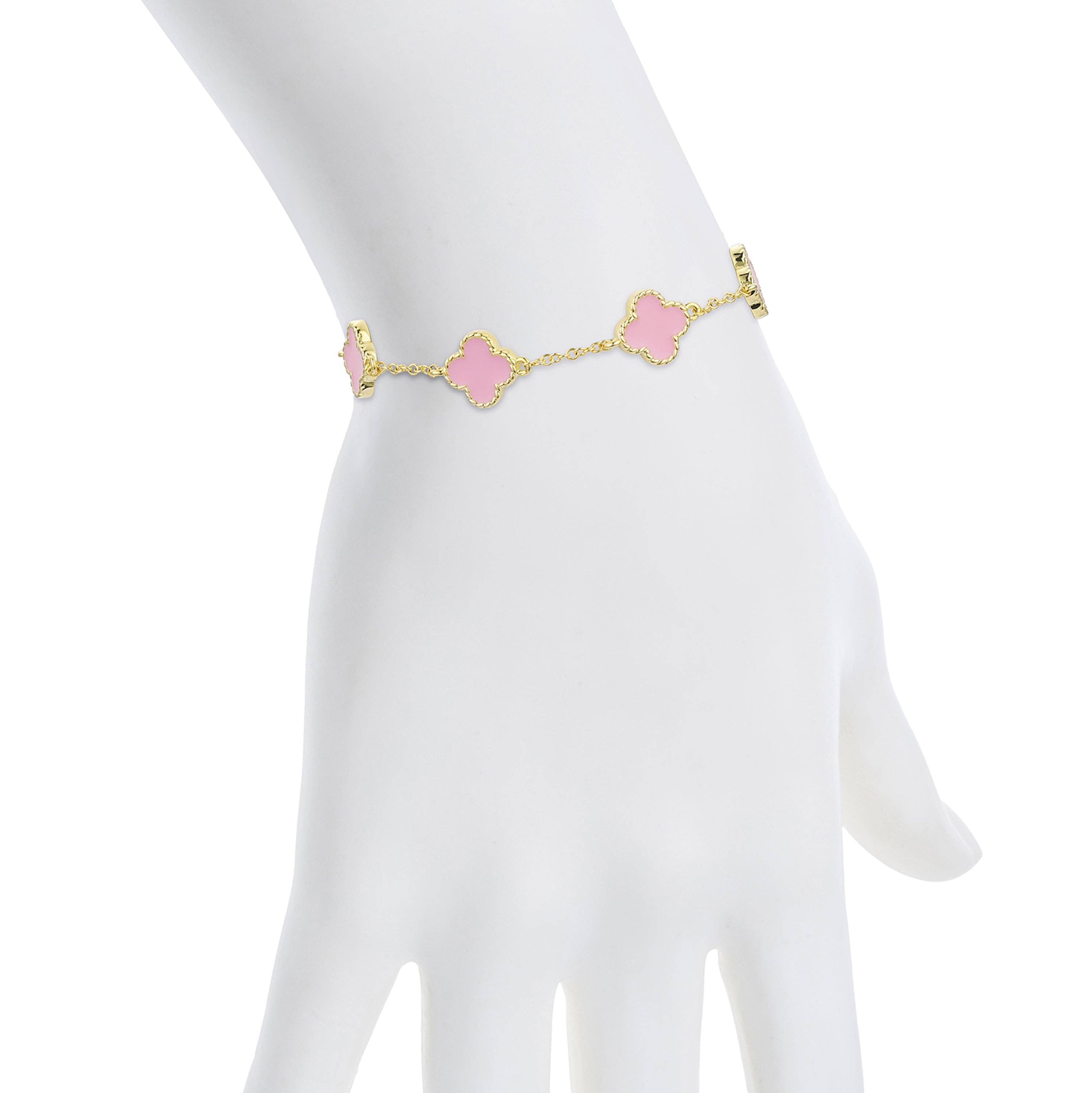 Pink Clover Link Bracelet – Roussel's Fine Jewelry & Gifts