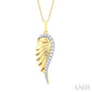 Angel Wings Fluted Diamond Pendant