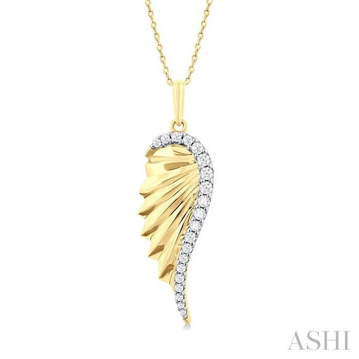 Angel Wings Fluted Diamond Pendant