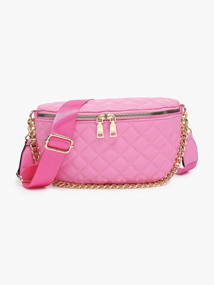 Quilted Belt Bag with Chain Strap