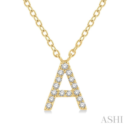 10K Gold Initial Diamond Pendant