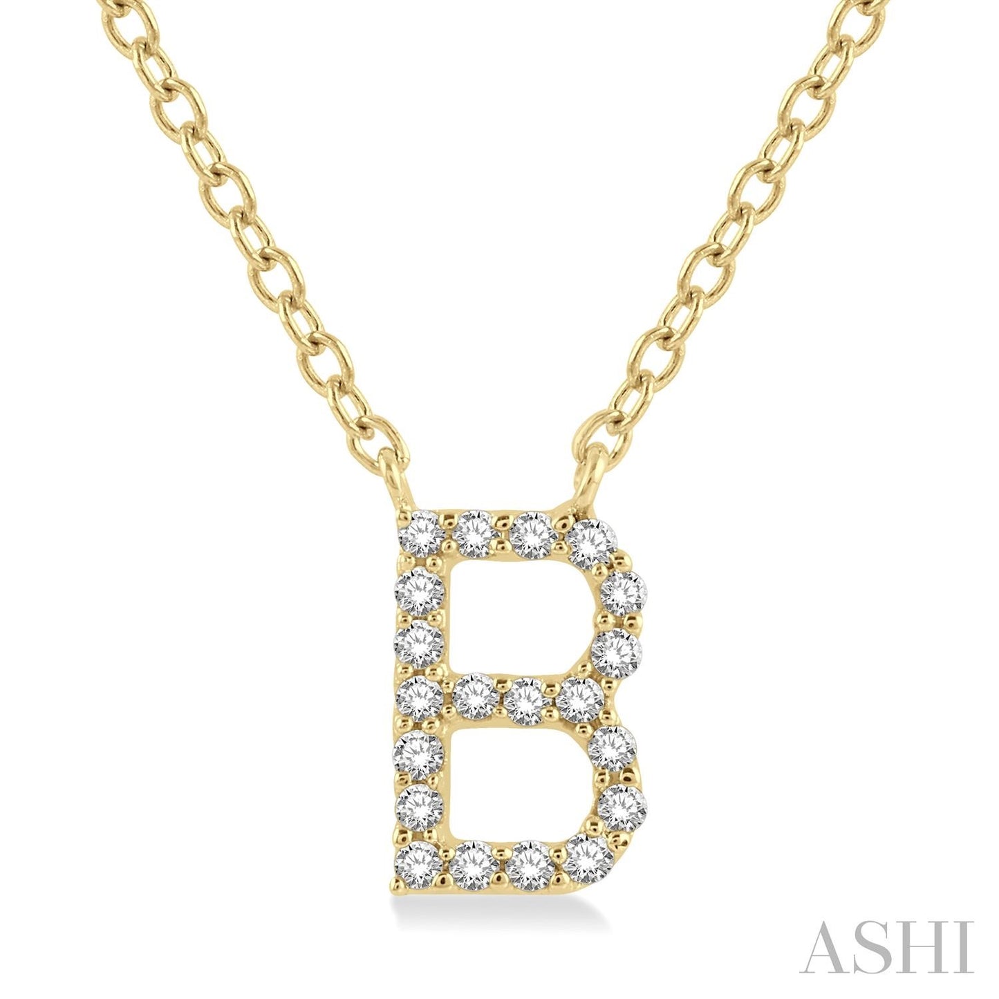 10K Gold Initial Diamond Pendant