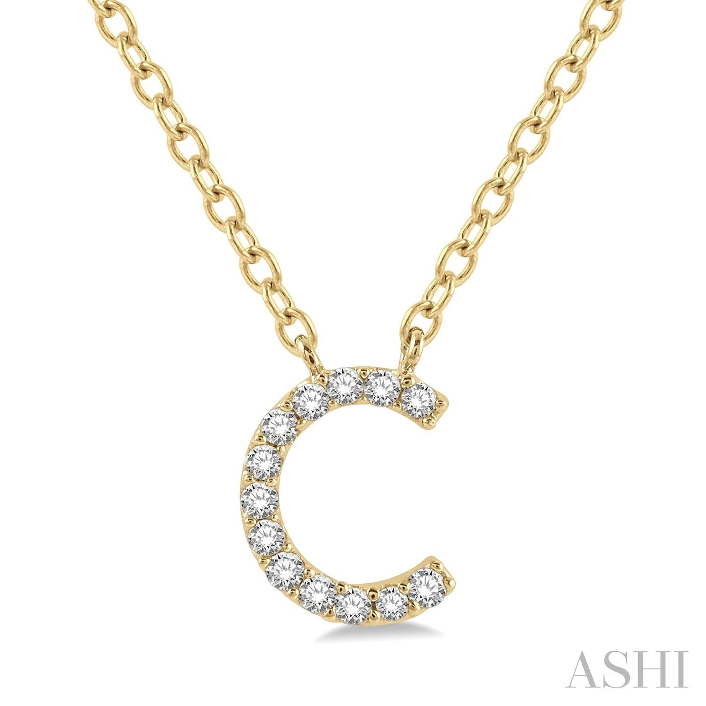 10K Gold Initial Diamond Pendant