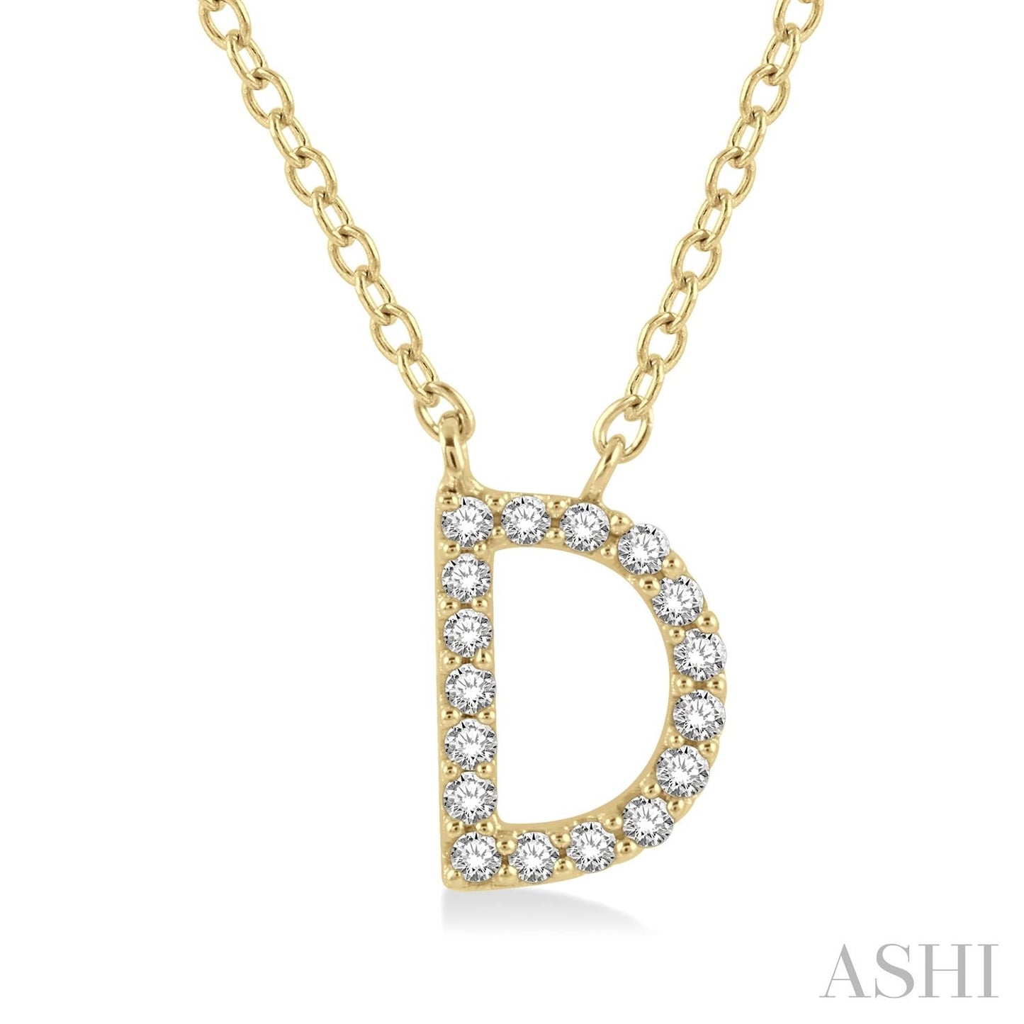 10K Gold Initial Diamond Pendant