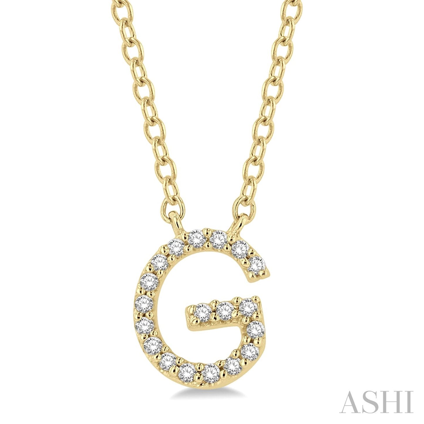 10K Gold Initial Diamond Pendant