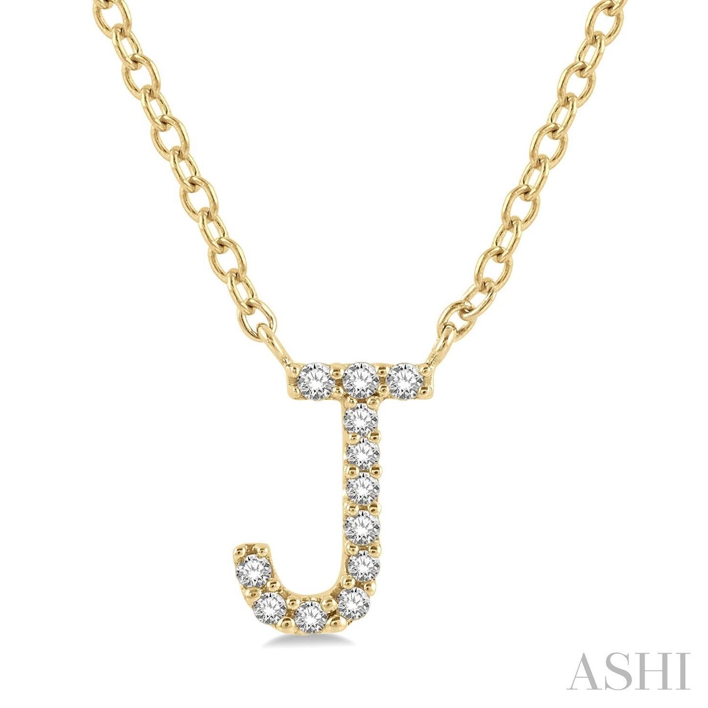 10K Gold Initial Diamond Pendant