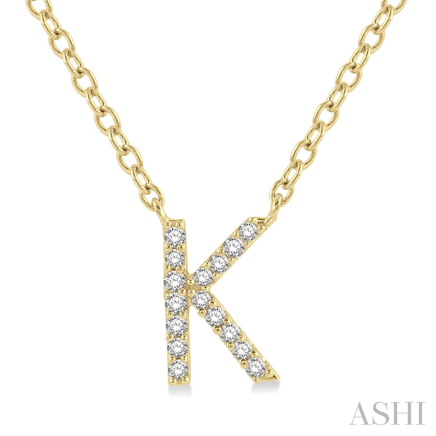 10K Gold Initial Diamond Pendant