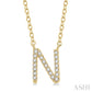 10K Gold Initial Diamond Pendant