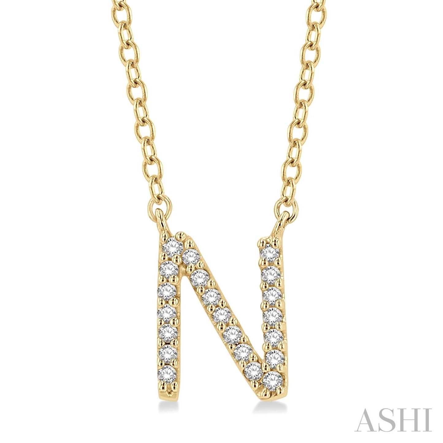 10K Gold Initial Diamond Pendant