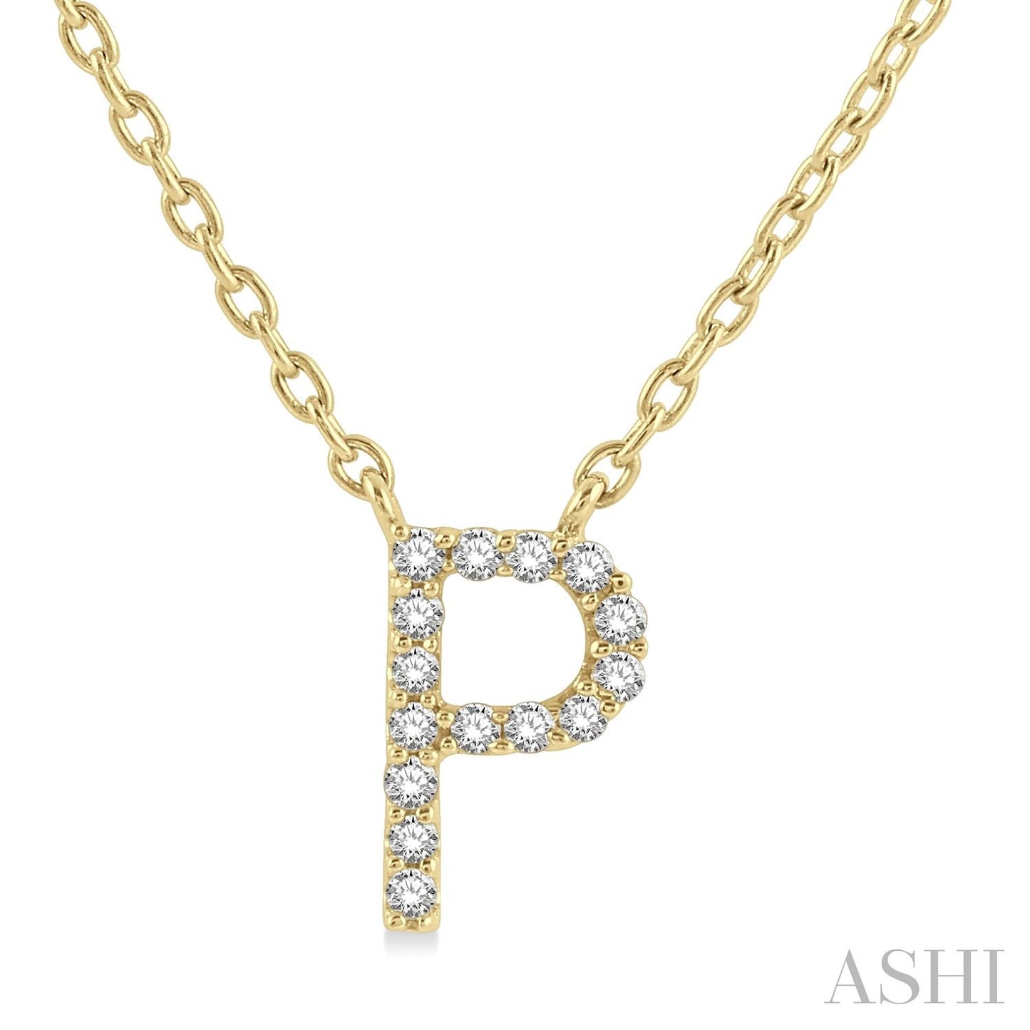 10K Gold Initial Diamond Pendant