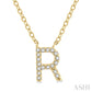 10K Gold Initial Diamond Pendant