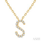 10K Gold Initial Diamond Pendant