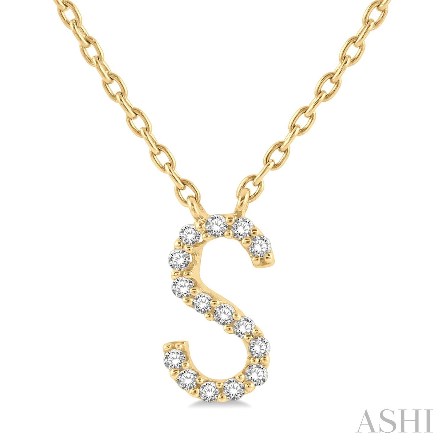 10K Gold Initial Diamond Pendant