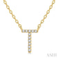 10K Gold Initial Diamond Pendant