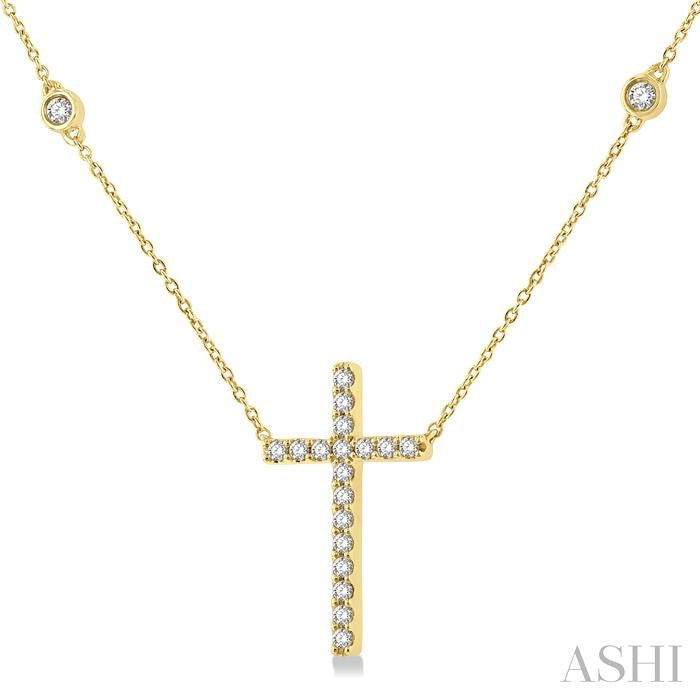 Diamond Cross Station Necklace