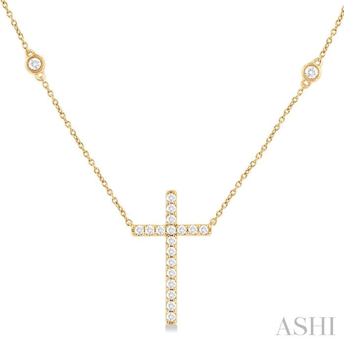 Diamond Cross Station Necklace