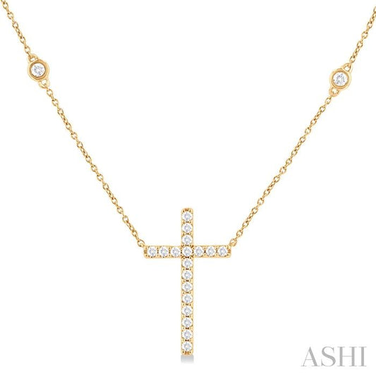 Diamond Cross Station Necklace