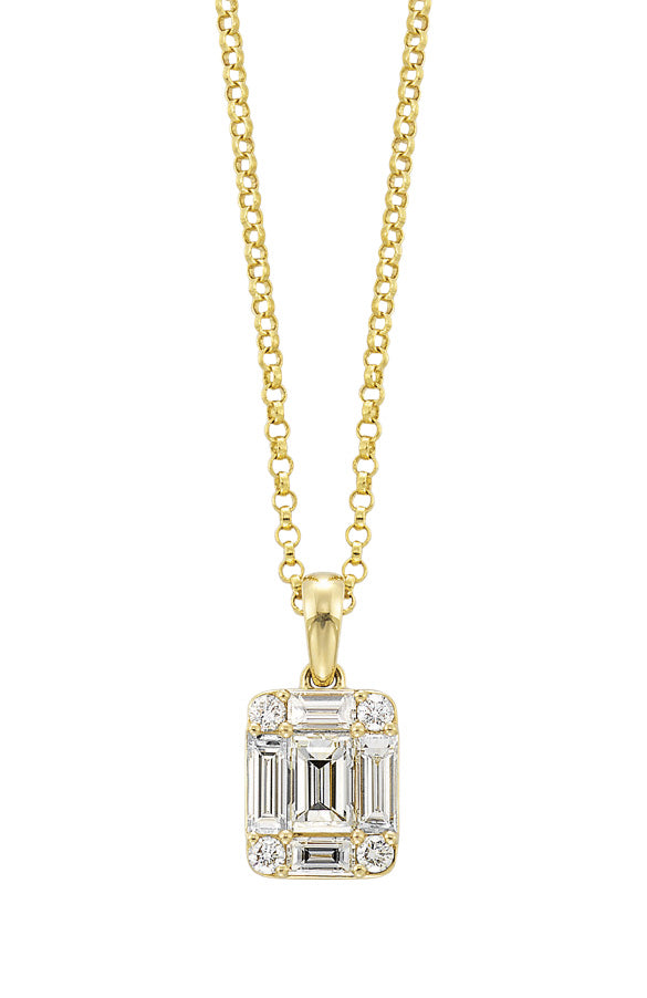 14K Yellow Gold Diamond Pendant