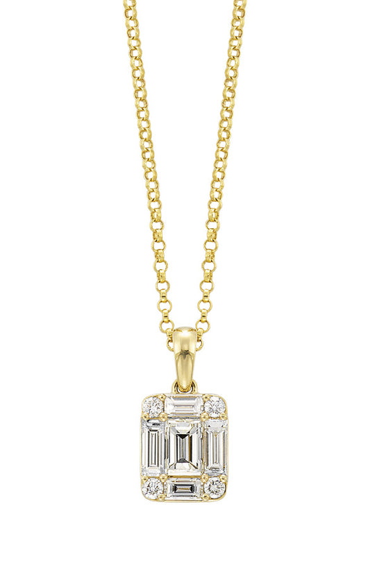 14K Yellow Gold Diamond Pendant