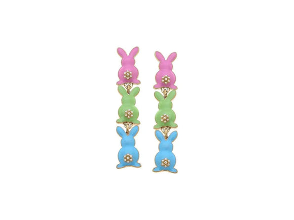 Enamel Pastel Bunny Earrings
