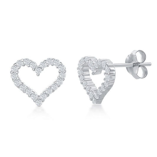 Sterling Silver Heart Stud Earrings