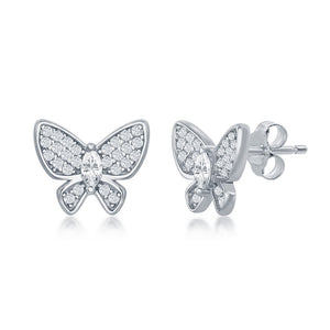 Sterling Silver Butterfly Stud Earrings