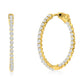 Gold-Plated 30mm Round CZ Hoop Earrings