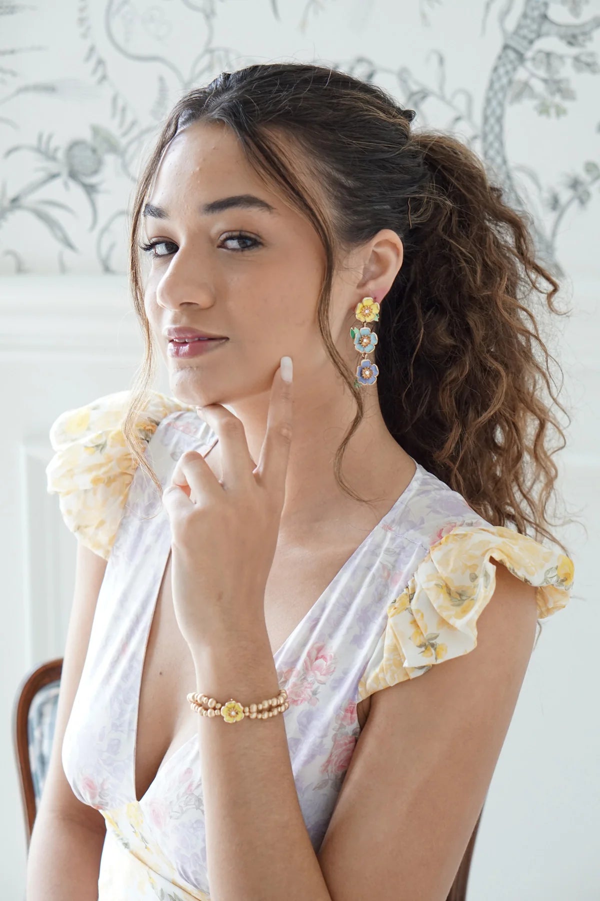 Buttercup Blooms Enamel Earrings