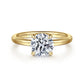 14K Yellow Gold Round Diamond Engagement Ring (Does Not Include Center Stone)