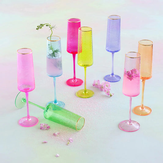 Rainbow Champagne Flutes