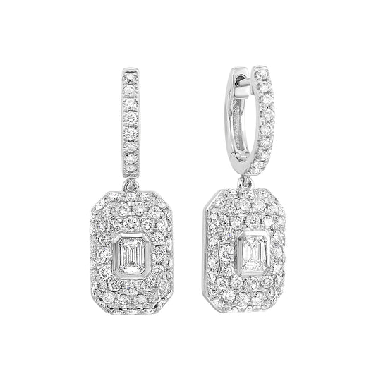 14K White Gold 1.50CT Diamond Earrings