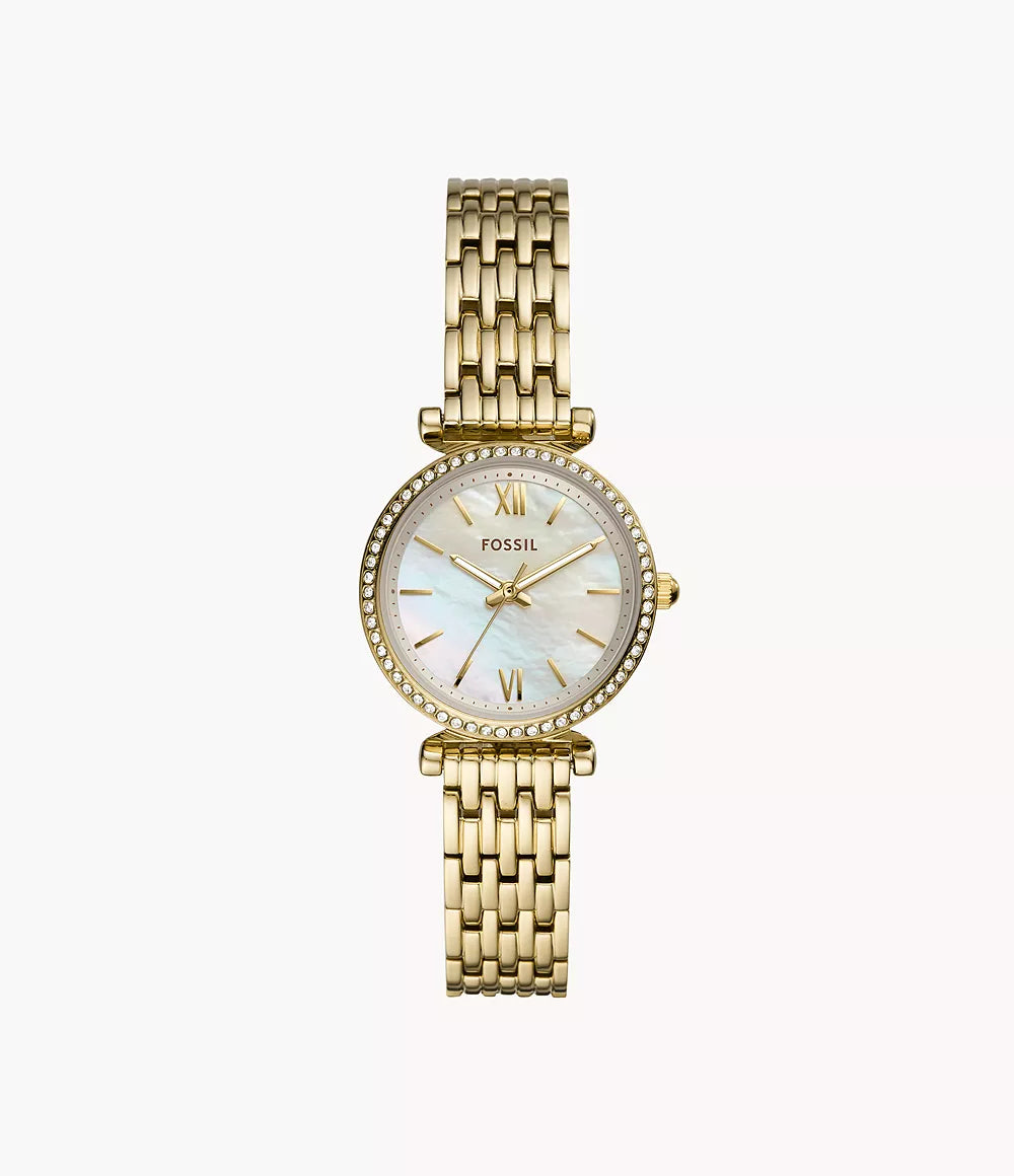 Carlie Mini Three-Hand Gold-Tone Watch