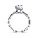 14K White Gold Radiant Cut Diamond Engagement Ring (Does Not Include Center Stone)