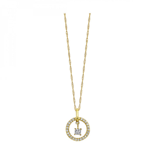 10K Yellow Gold Diamond Pendant