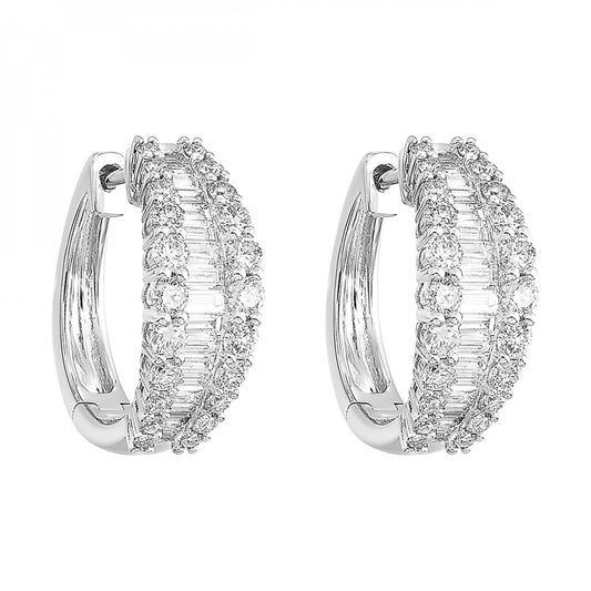 14K White Gold Diamond Earrings