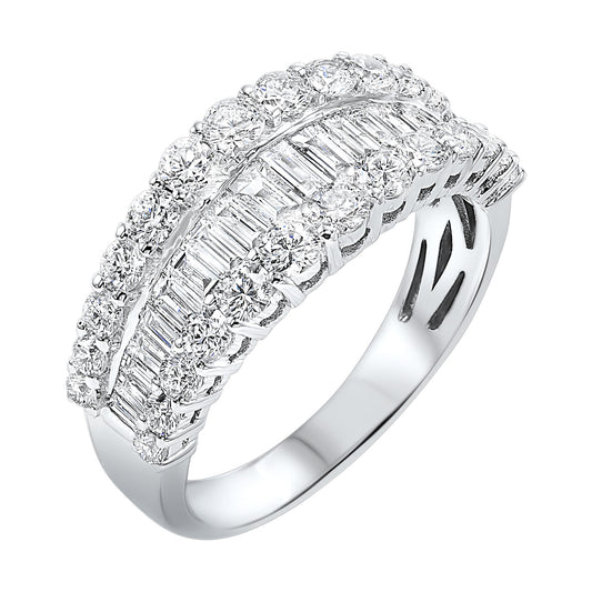 14K White Gold Baguette Diamond Anniversary Band