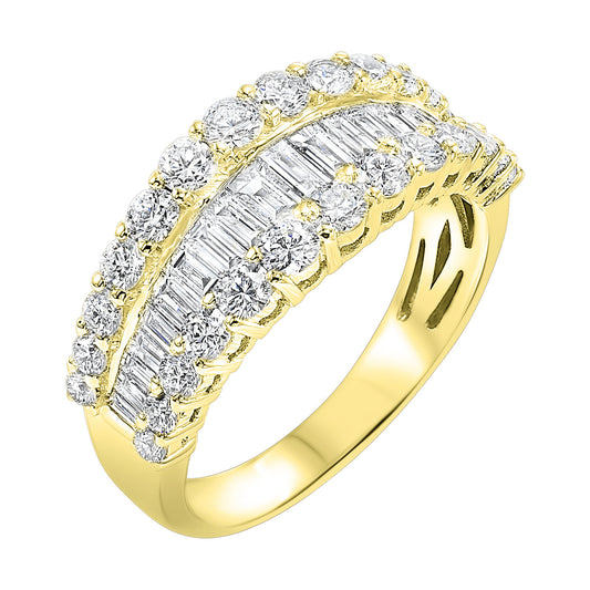 14K Yellow Gold Baguette Diamond Anniversary Band