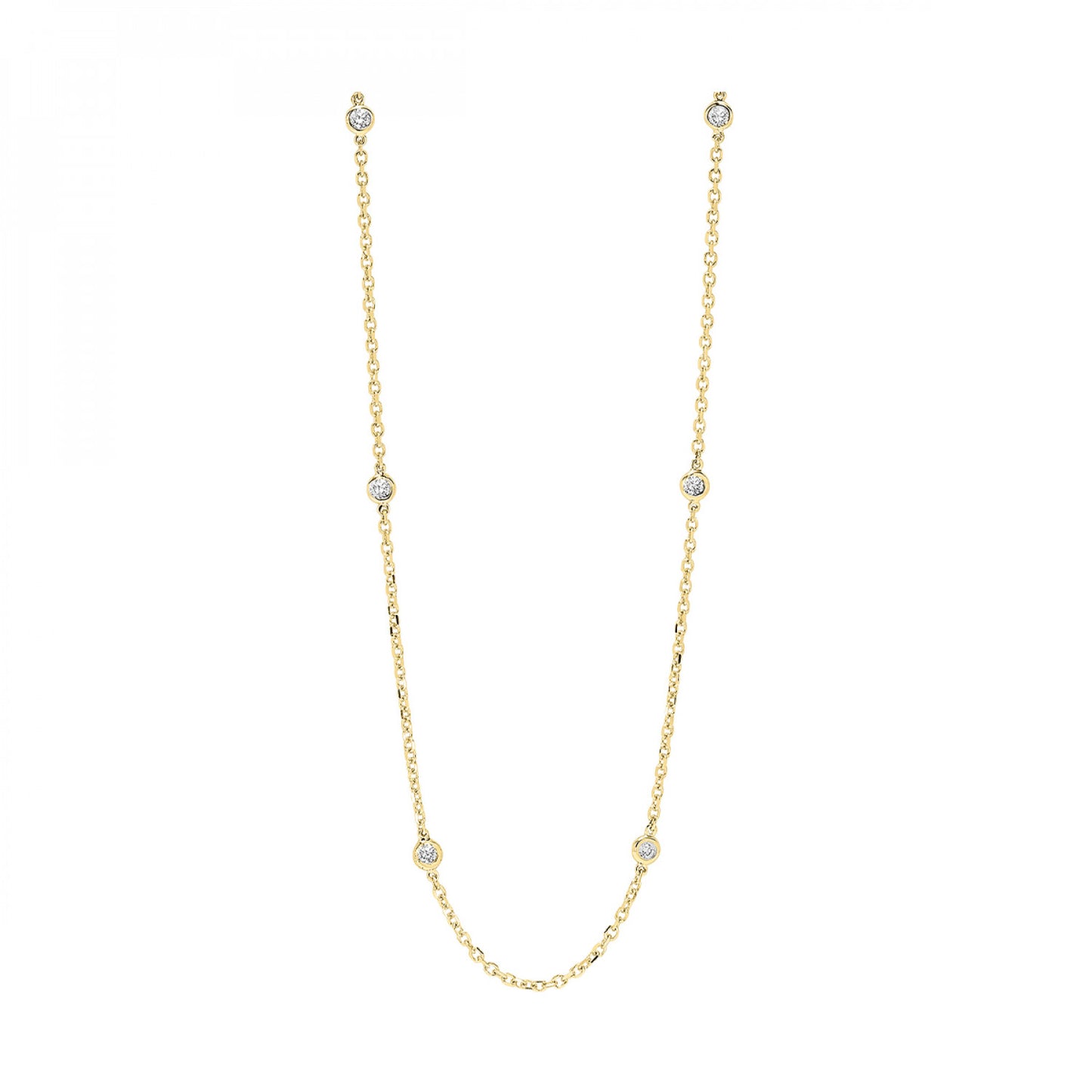 14K Yellow Gold Diamonds By The Yard Necklace