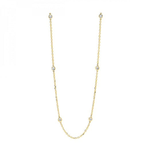 14K Yellow Gold Diamonds By The Yard Necklace