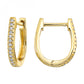 14K Yellow Diamond Huggie Hoop Earrings