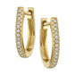 14K Yellow Diamond Huggie Hoop Earrings