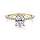 14K Yellow Gold Hidden Halo Oval Diamond Engagement Ring (Does Not Include Center Stone)