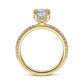 14K Yellow Gold Hidden Halo Oval Diamond Engagement Ring (Does Not Include Center Stone)