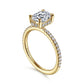 14K Yellow Gold Hidden Halo Oval Diamond Engagement Ring (Does Not Include Center Stone)