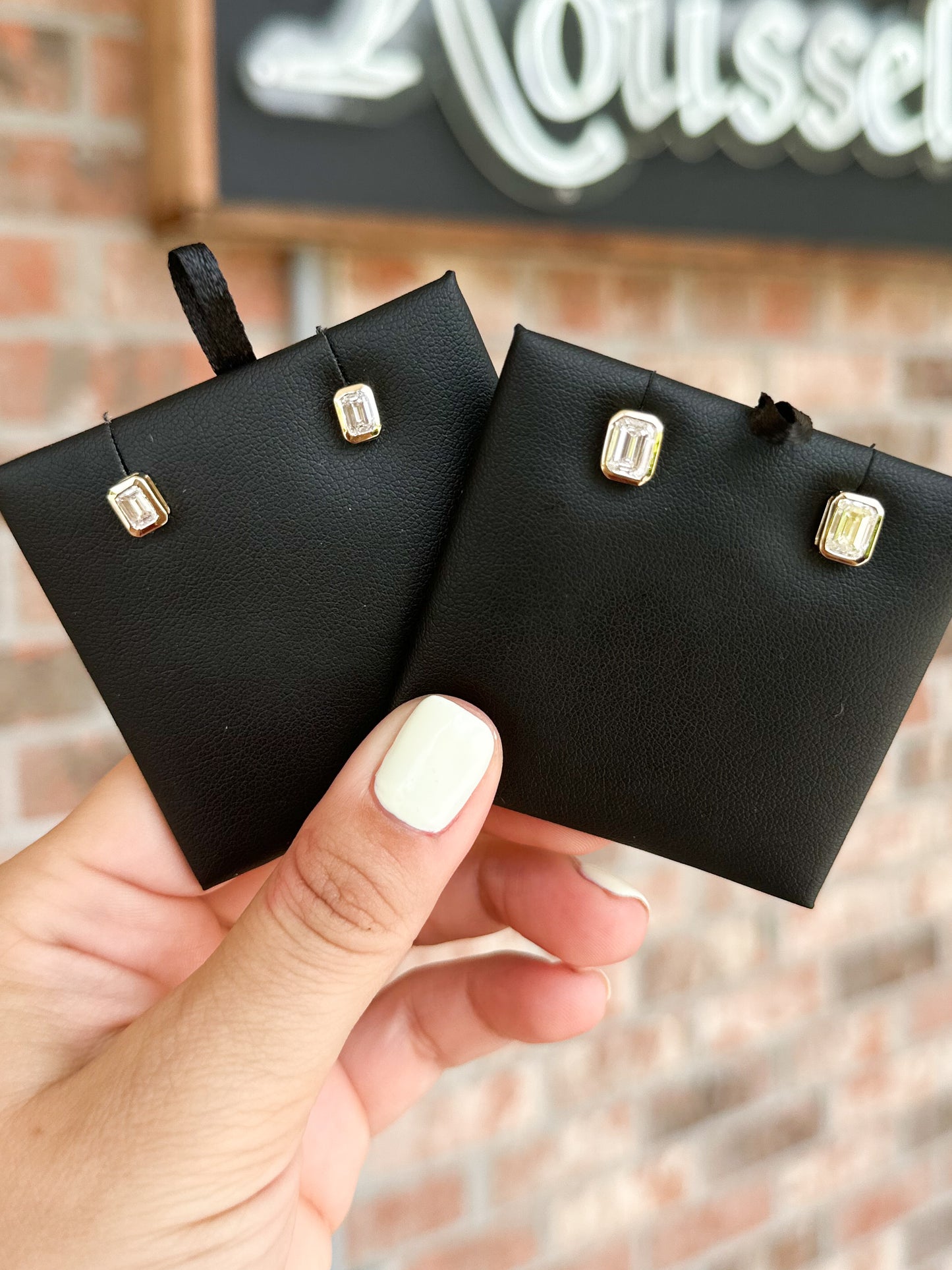Bezel-Set Lab-Grown Diamond Stud Earrings